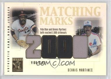 2002 Topps Tribute - Matching Marks #MM-BM - Vida Blue, Denny Martinez