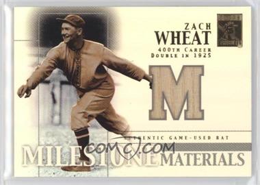 2002 Topps Tribute - Milestone Materials #MIM-ZW - Zach Wheat