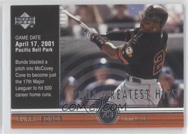 2002 Upper Deck - 2001's Greatest Hits #GH1 - Barry Bonds