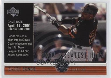 2002 Upper Deck - 2001's Greatest Hits #GH1 - Barry Bonds