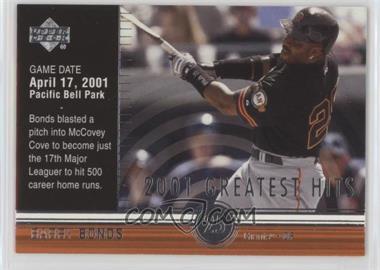 2002 Upper Deck - 2001's Greatest Hits #GH1 - Barry Bonds