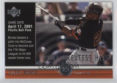 2002 Upper Deck - 2001's Greatest Hits #GH1 - Barry Bonds