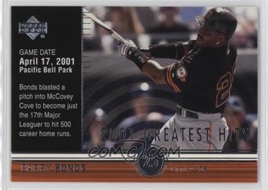 2002 Upper Deck - 2001's Greatest Hits #GH1 - Barry Bonds