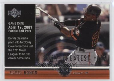 2002 Upper Deck - 2001's Greatest Hits #GH1 - Barry Bonds