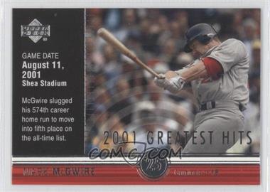 2002 Upper Deck - 2001's Greatest Hits #GH6 - Mark McGwire