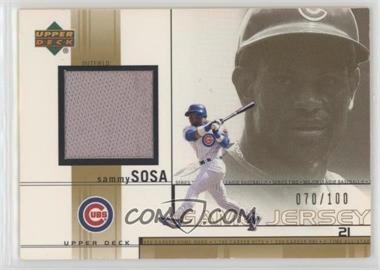 2002 Upper Deck - Game-Used Jerseys - Gold #SS - Sammy Sosa /100 [EX to NM]