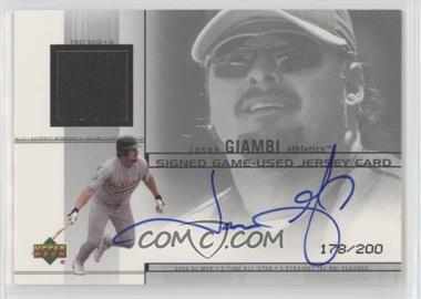 2002 Upper Deck - Game-Used Jerseys - Signatures #J-JGi - Jason Giambi /200