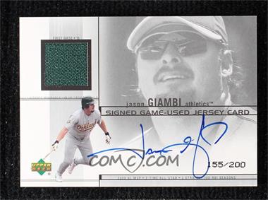 2002 Upper Deck - Game-Used Jerseys - Signatures #J-JGi - Jason Giambi /200