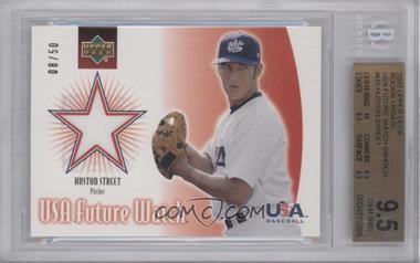 2002 Upper Deck - USA Future Watch Jerseys - Red #US-HS - Huston Street /50 [BGS 9.5 GEM MINT]