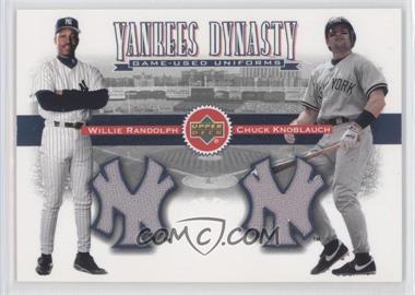 2002 Upper Deck - Yankees Dynasty Game-Used Materials Combos #YJ-RK - Willie Randolph, Chuck Knoblauch