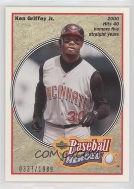 2002 Upper Deck Authentics - Baseball Heroes #HB-G9 - Ken Griffey Jr. /1989