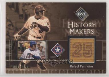 2002 Upper Deck Diamond Connection - [Base] #495 - History Makers Bats - Rafael Palmeiro /150