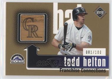 2002 Upper Deck Diamond Connection - [Base] #570 - Franchise Connection Bat - Todd Helton /100