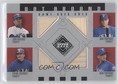 2002 Upper Deck Diamond Connection - Bat Around #BA-GRPR - Juan Gonzalez, Ivan Rodriguez, Rafael Palmeiro, Alex Rodriguez