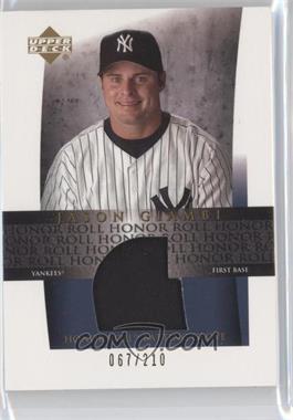 2002 Upper Deck Honor Roll - Batting Glove #G-JG - Jason Giambi /210