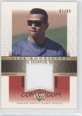 2002 Upper Deck Honor Roll - Game Jersey - Gold #J-AR4 - Alex Rodriguez /99