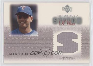 2002 Upper Deck Honor Roll - Stitch of Nine #S9-AR1 - Alex Rodriguez