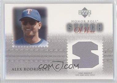 2002 Upper Deck Honor Roll - Stitch of Nine #S9-AR1 - Alex Rodriguez