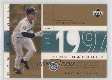 2002 Upper Deck Honor Roll - Time Capsule Game Jersey - Gold #TC-BB1 - Bret Boone /99