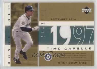 2002 Upper Deck Honor Roll - Time Capsule Game Jersey - Gold #TC-BB1 - Bret Boone /99