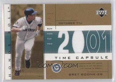 2002 Upper Deck Honor Roll - Time Capsule Game Jersey - Gold #TC-BB3 - Bret Boone /99