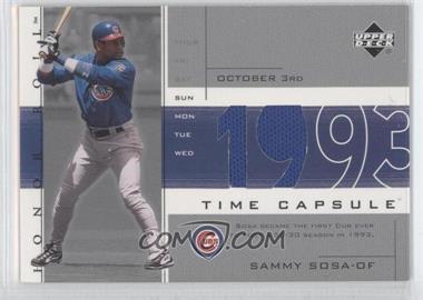 2002 Upper Deck Honor Roll - Time Capsule Game Jersey #TC-SS1 - Sammy Sosa