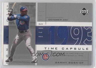 2002 Upper Deck Honor Roll - Time Capsule Game Jersey #TC-SS1 - Sammy Sosa