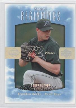 2002 Upper Deck Sweet Spot - [Base] #114 - Sweet Beginnings - Brandon Backe /1300