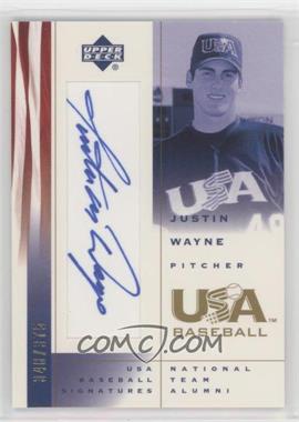 2002 Upper Deck USA Baseball - Signatures #JW - Justin Wayne /375