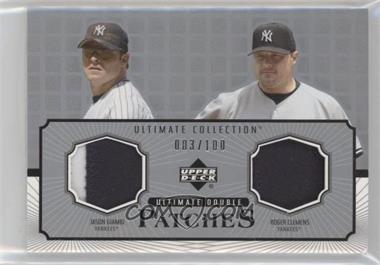 2002 Upper Deck Ultimate Collection - Ultimate Double Patches #DP-GC - Jason Giambi, Roger Clemens /100
