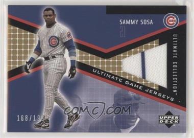 2002 Upper Deck Ultimate Collection - Ultimate Game Jerseys - Tier 3 #JP-SS - Sammy Sosa /199