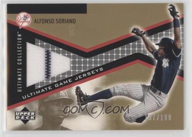 2002 Upper Deck Ultimate Collection - Ultimate Game Jerseys - Tier 4 #JR-AS - Alfonso Soriano /199