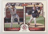 Stat Leaders Checklist - Manny Ramirez, Hideo Nomo [EX to NM]