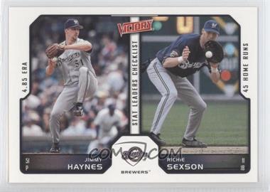 2002 Upper Deck Victory - [Base] #283 - Stat Leaders Checklist - Jimmy Haynes, Richie Sexson