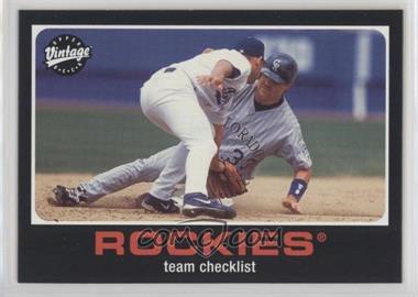 2002 Upper Deck Vintage - [Base] #270 - Team Checklist - Larry Walker