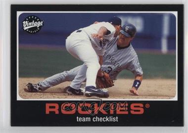 2002 Upper Deck Vintage - [Base] #270 - Team Checklist - Larry Walker