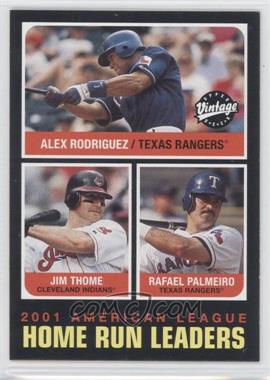 2002 Upper Deck Vintage - [Base] #273 - League Leaders - Alex Rodriguez, Jim Thome, Rafael Palmeiro