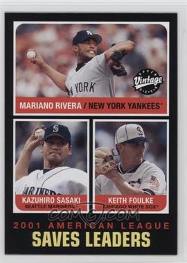 2002 Upper Deck Vintage - [Base] #279 - League Leaders - Mariano Rivera, Kazuhiro Sasaki, Keith Foulke