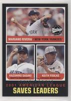 League Leaders - Mariano Rivera, Kazuhiro Sasaki, Keith Foulke