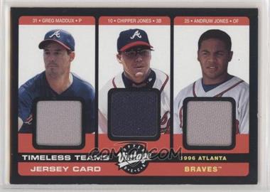 2002 Upper Deck Vintage - Timeless Teams Triple Jerseys #ATL96 - Greg Maddux, Chipper Jones, Andruw Jones [Noted]