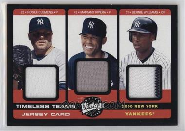 2002 Upper Deck Vintage - Timeless Teams Triple Jerseys #NYY00 - Roger Clemens, Mariano Rivera, Bernie Williams