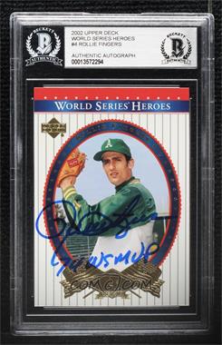 2002 Upper Deck World Series Heroes - [Base] #4 - Rollie Fingers [BAS BGS Authentic]