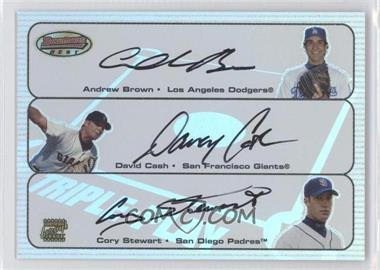 2003 Bowman's Best - Triple Play Autographs #TP-BCS - Andrew Brown, Cory Stewart, David Cash