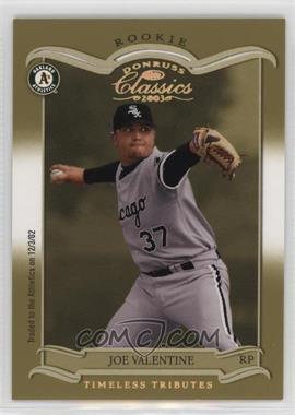 2003 Donruss Classics - [Base] - Timeless Tributes #161 - Joe Valentine /100