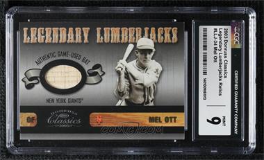 2003 Donruss Classics - Legendary Lumberjacks #LLJ-34 - Mel Ott /125 [CGC 9 Mint]