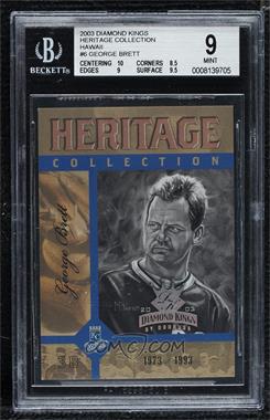 2003 Donruss Diamond Kings - Heritage Collection - Hawaii Trade Conference Embossing #HC-6 - George Brett /20 [BGS 9 MINT]