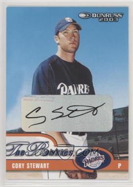 2003 Donruss Rookies & Traded - [Base] - Autographs #29 - Cory Stewart /1000