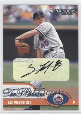 2003 Donruss Rookies & Traded - [Base] - Autographs #45 - Jae Seo /50