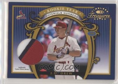 2003 Donruss Timeless Treasures - Rookie Year Materials - Numbers #RY-10 - J.D. Drew /25