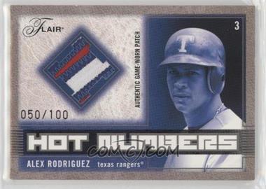 2003 Flair - Hot Numbers Patch #HN-AR - Alex Rodriguez /100